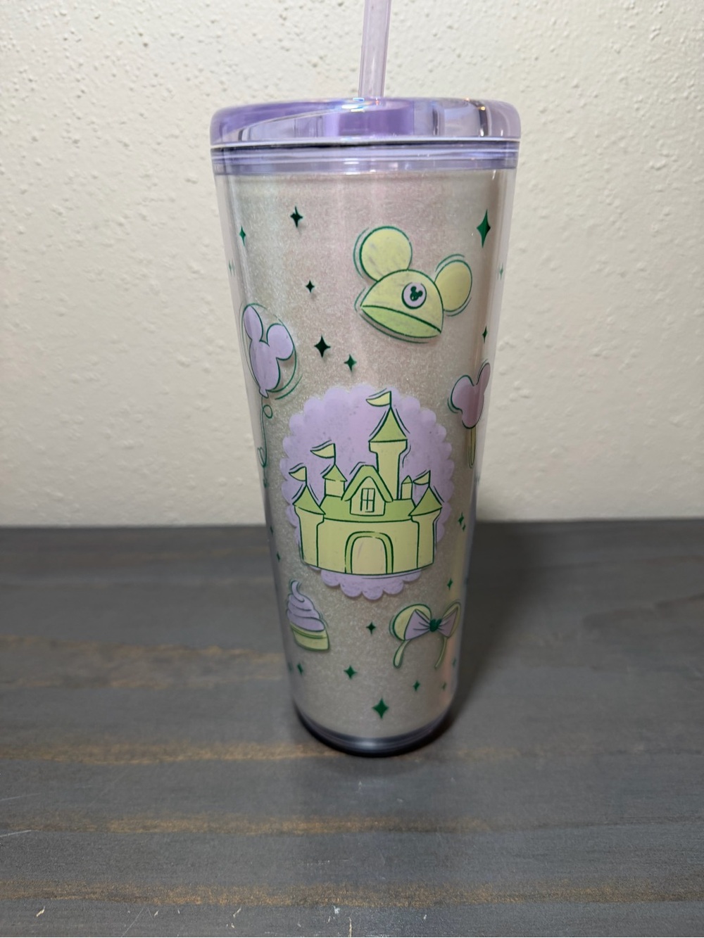 Starbucks x Disney Lavender Pearl Tumbler with Green Accents